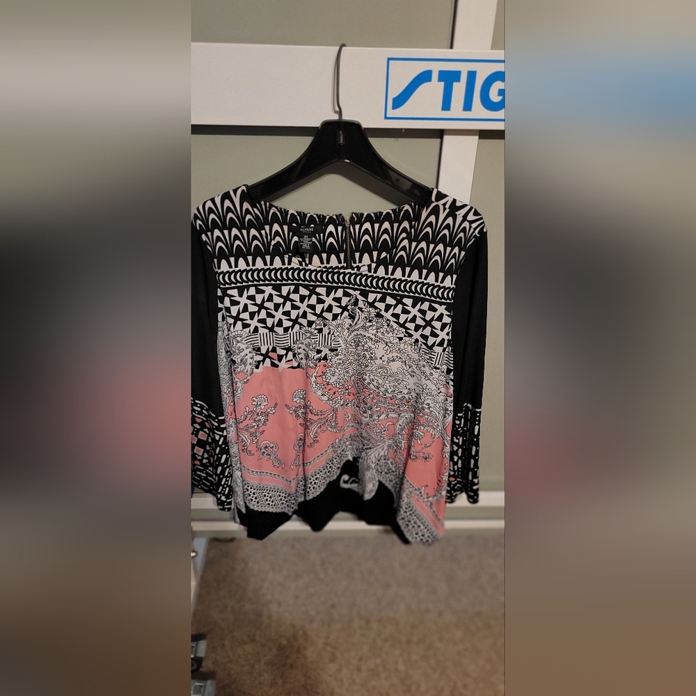 Alfani black and pink blouse 2X